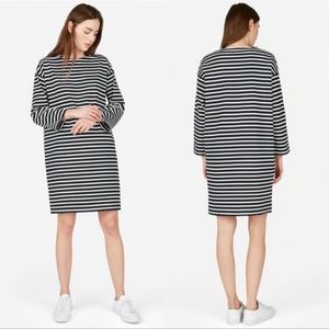 Everlane Breton Cotton Striped Dress Black White